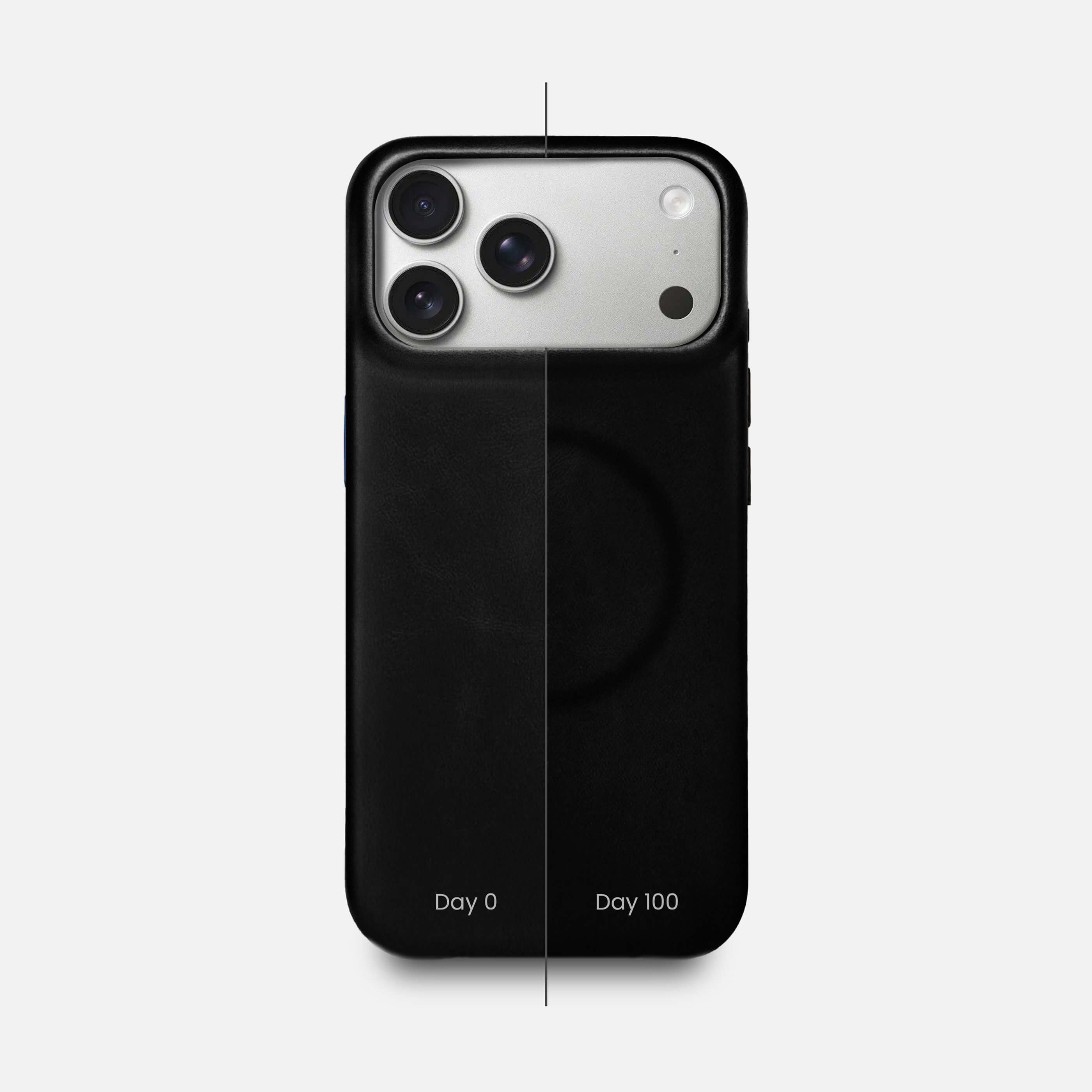 Leather iPhone 17 Pro Shell Case, MagSafe - Black - RYAN London