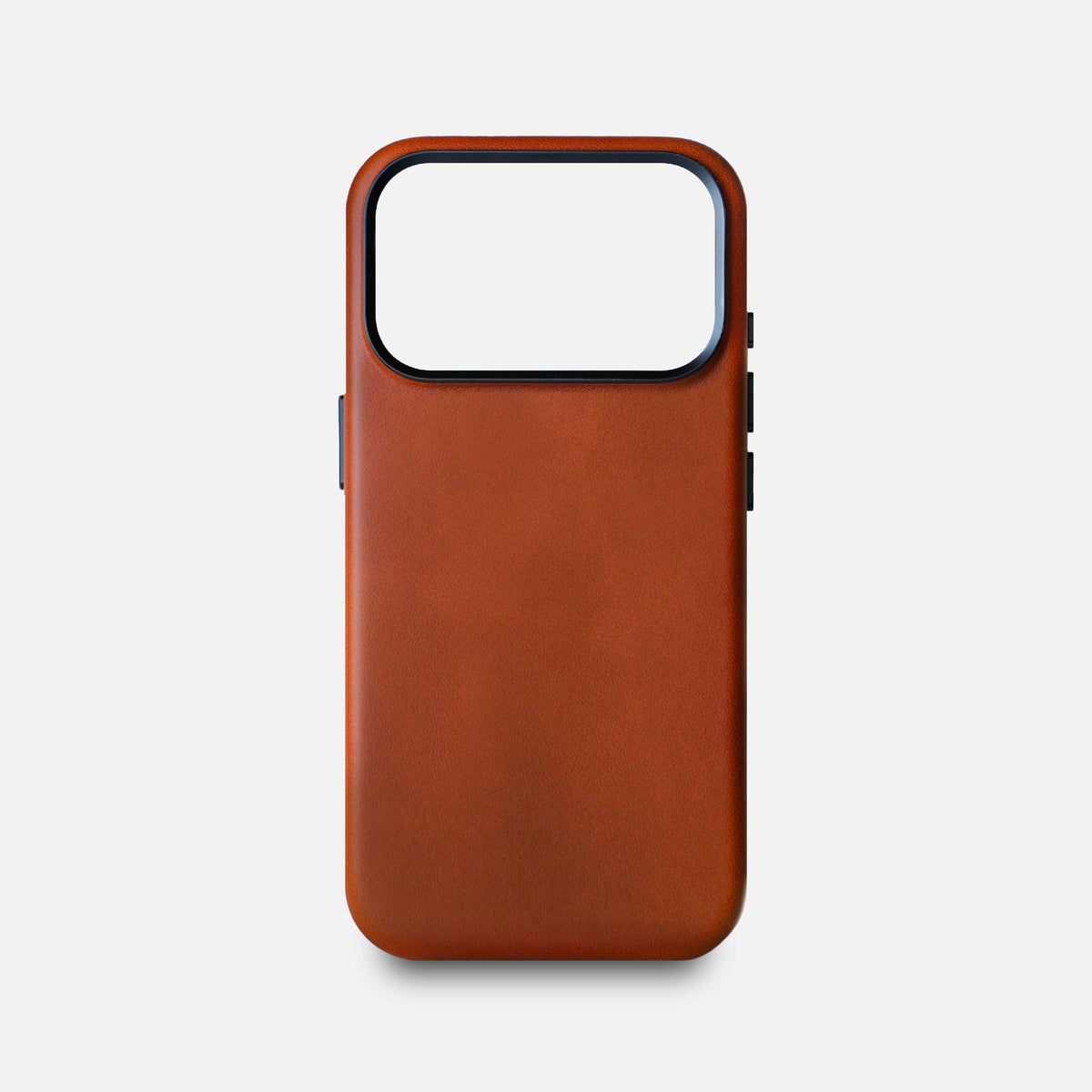 Leather iPhone 17 Pro Shell Case Metal, MagSafe - Saddle Brown - RYAN London