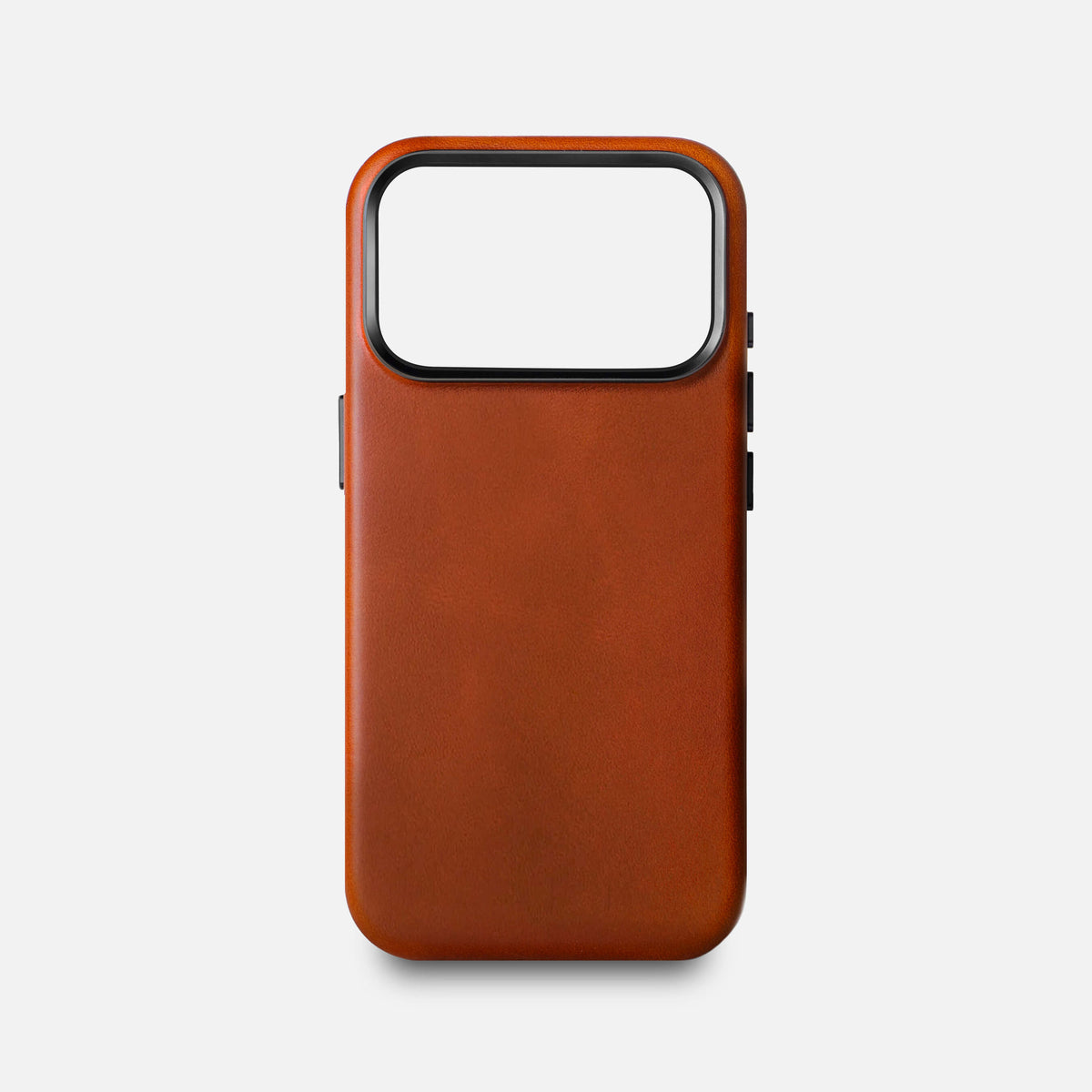 Leather iPhone 18 Pro Shell Case Metal, MagSafe - Saddle Brown