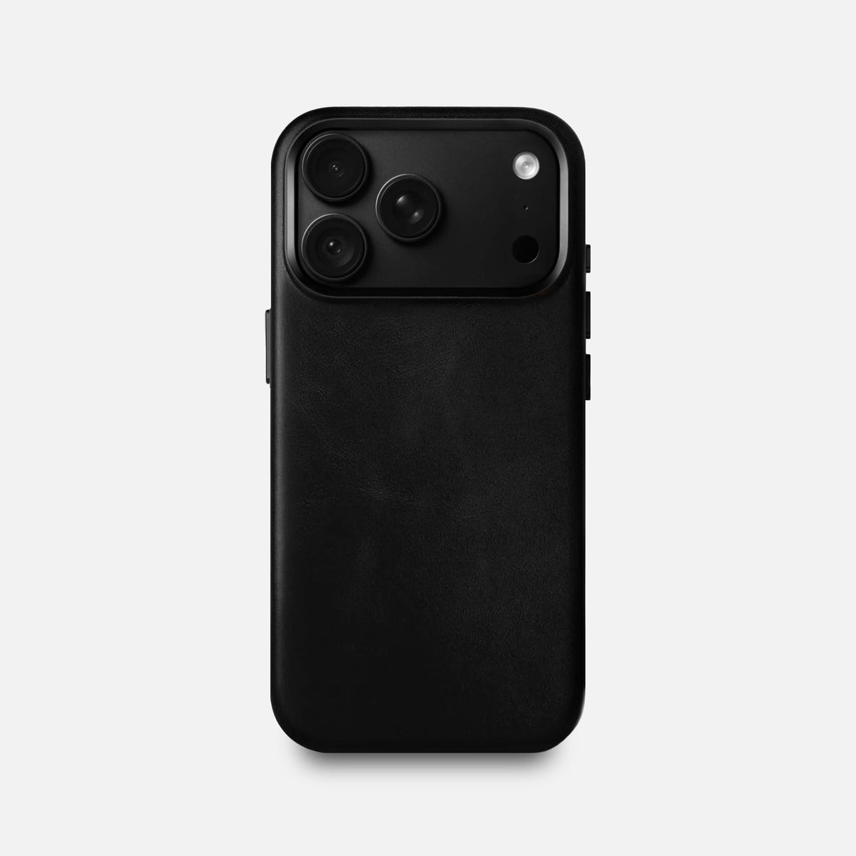 Leather iPhone 18 Pro Shell Case Metal, MagSafe - Black
