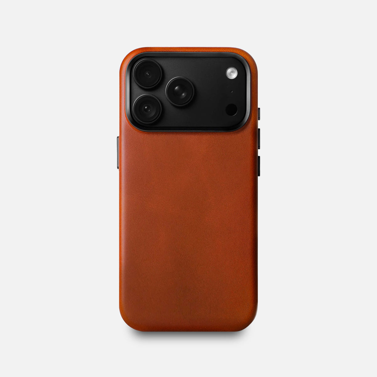 Leather iPhone 18 Pro Shell Case Metal, MagSafe - Saddle Brown