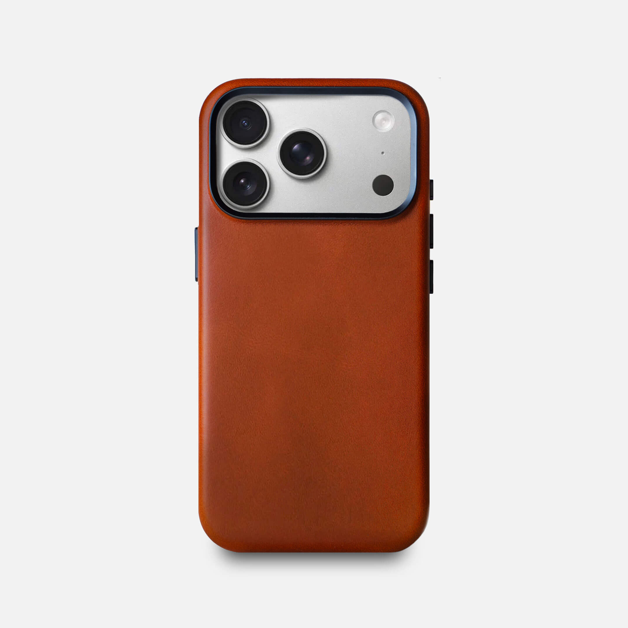 Leather iPhone 18 Pro Shell Case Metal, MagSafe - Saddle Brown