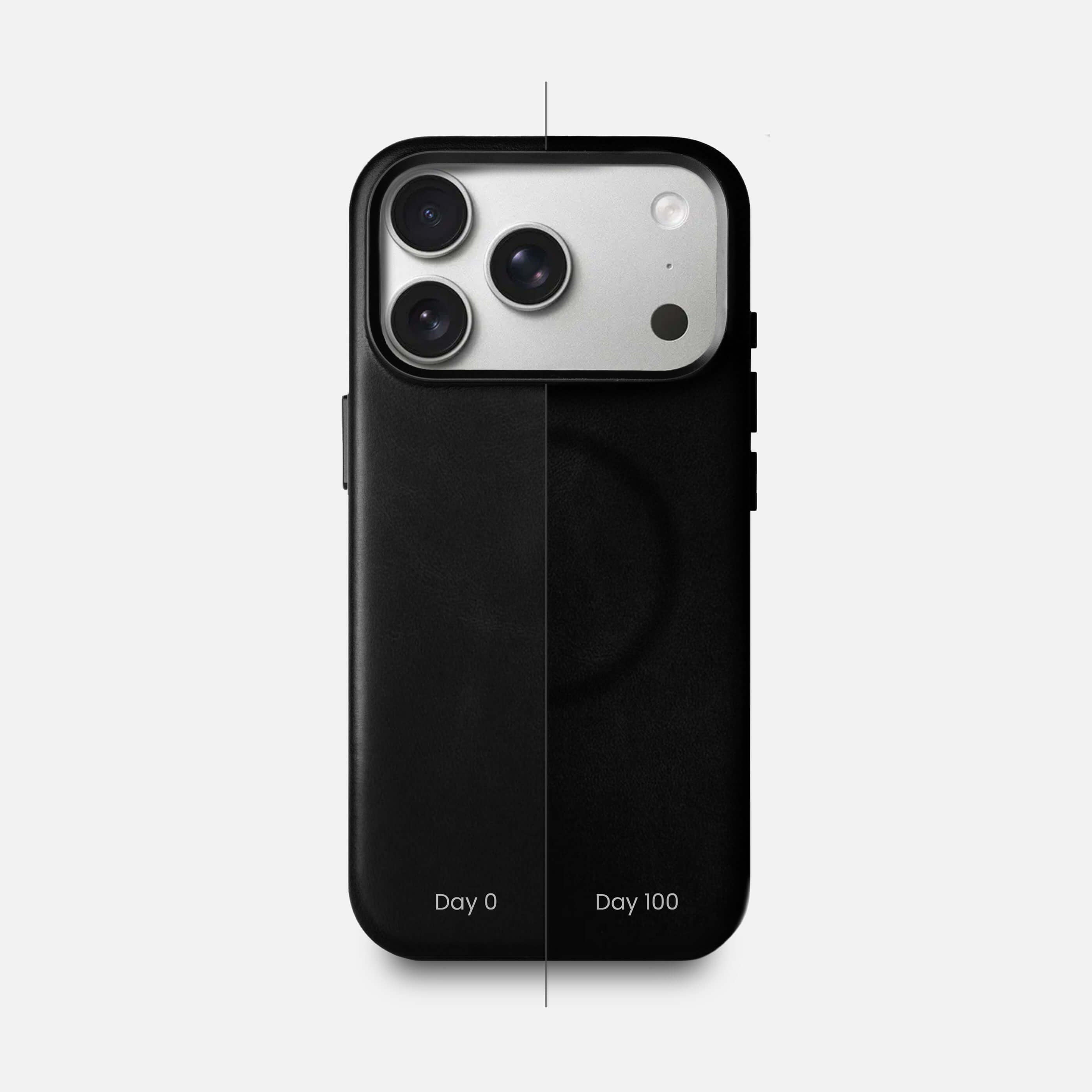 Leather iPhone 18 Pro Shell Case Metal, MagSafe - Black