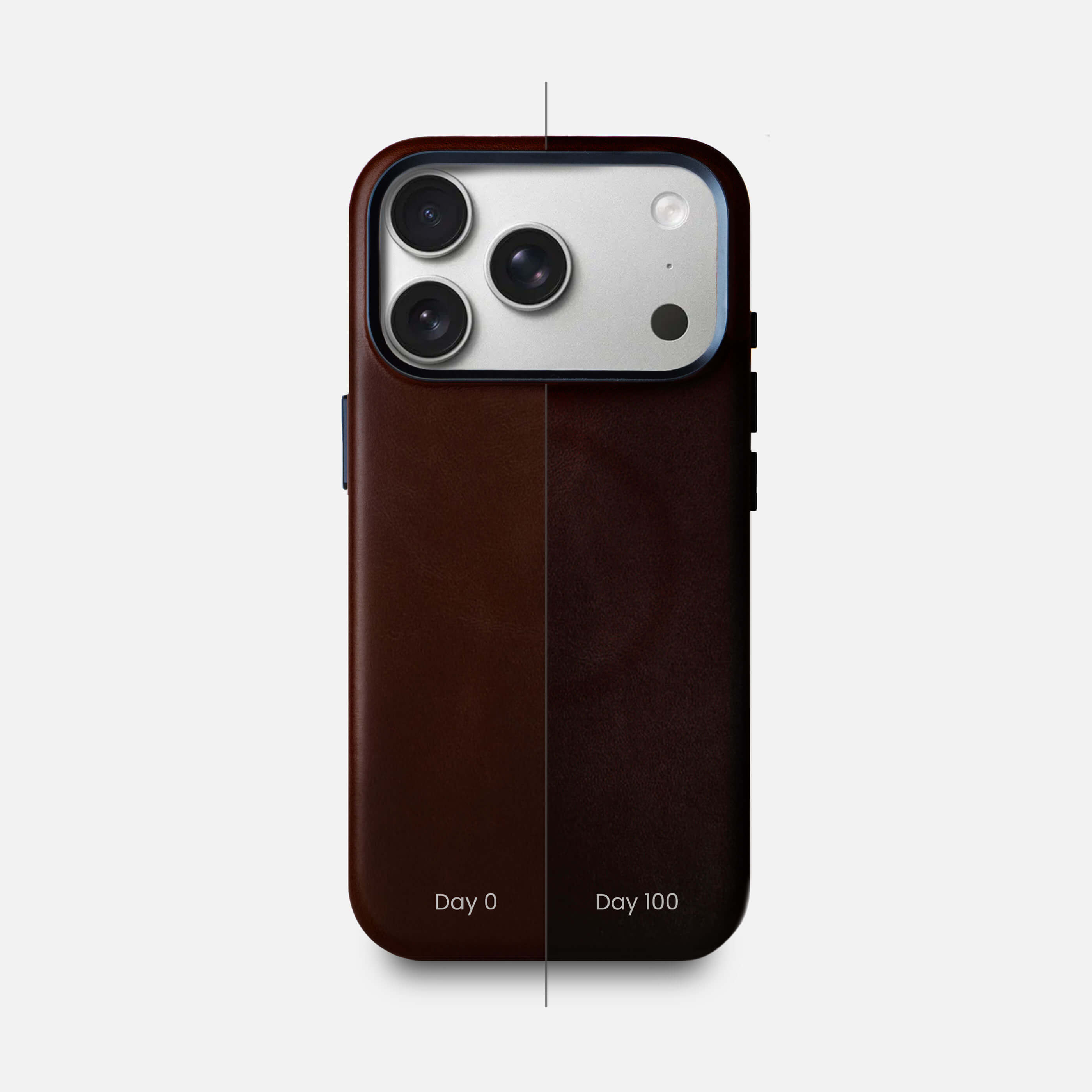 Leather iPhone 18 Pro Shell Case Metal, MagSafe - Dark Brown