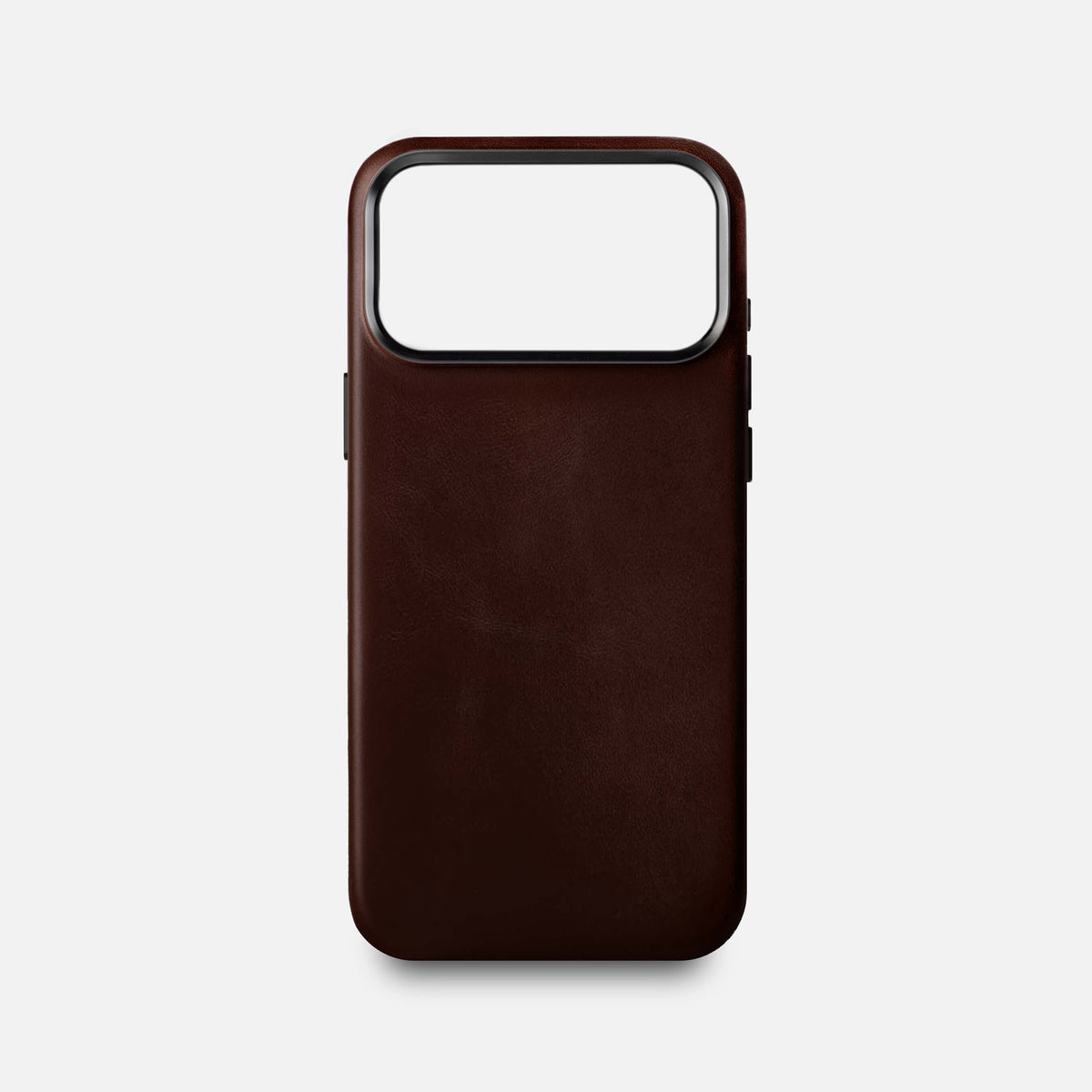 Leather iPhone 18 Pro Max Shell Case Metal, MagSafe - Dark Brown