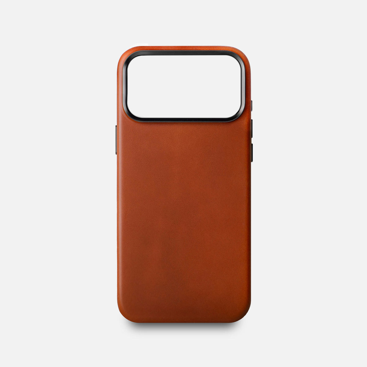 Leather iPhone 18 Pro Max Shell Case Metal, MagSafe - Saddle Brown