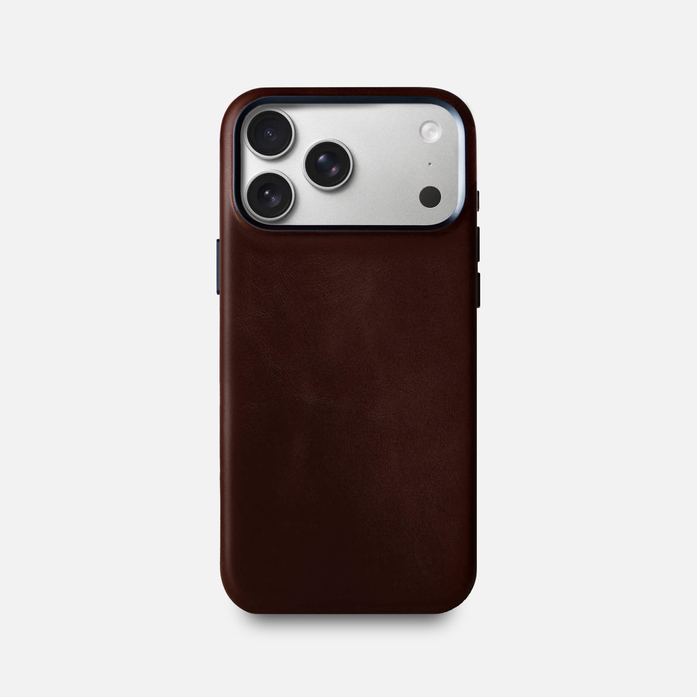 Leather iPhone 18 Pro Max Shell Case Metal, MagSafe - Dark Brown