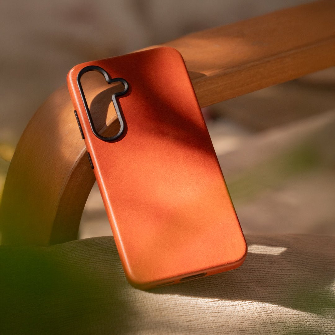 Samsung S26+ Leather Shell Case - Saddle Brown - RYAN London 