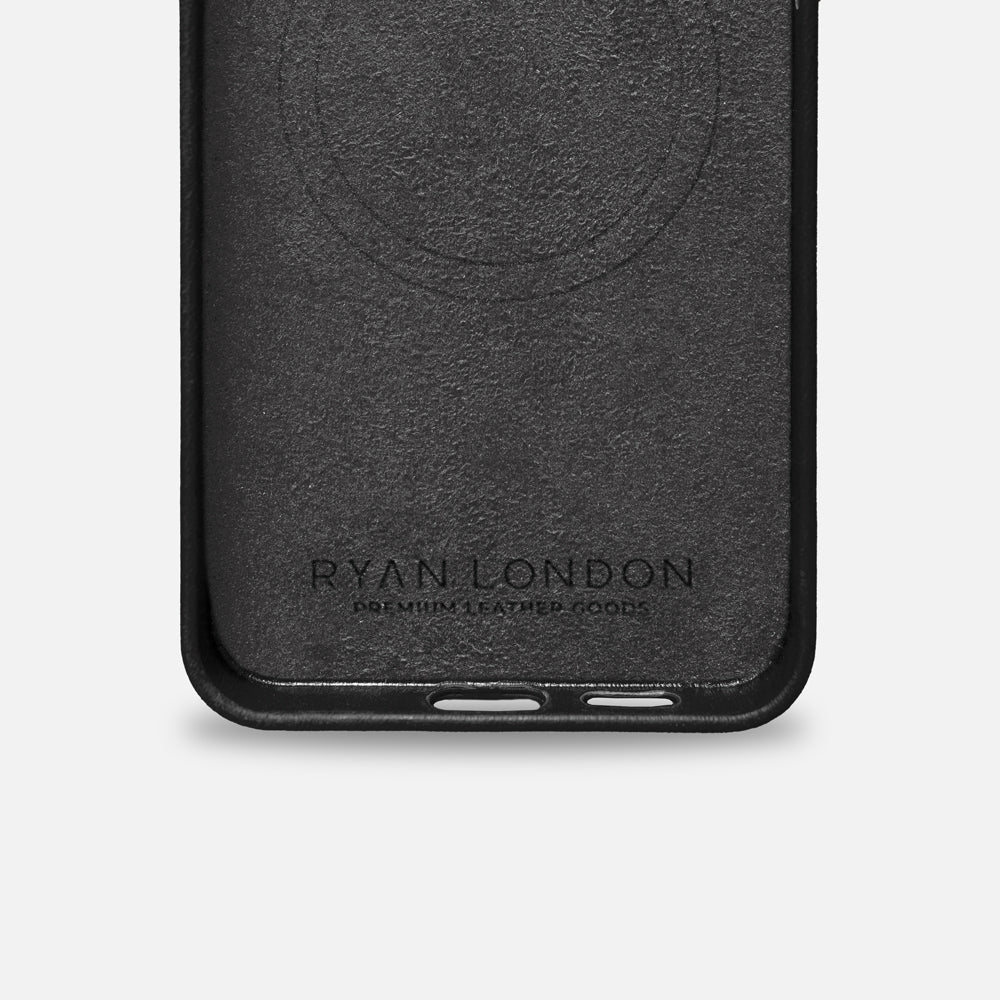 Samsung S25+ Leather Shell Case - Black
