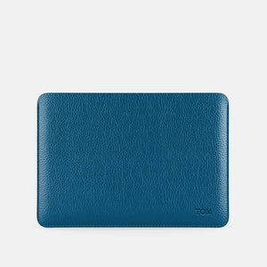 Leather iPad Air 13" Sleeve -  Turquoise Blue and Orange