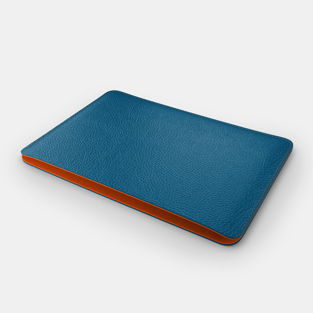 Leather iPad Air 11" Sleeve -  Turquoise Blue and Orange - RYAN London