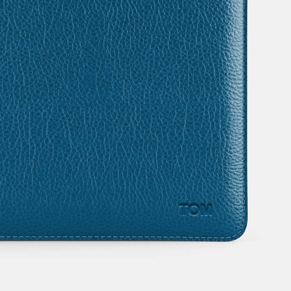 Leather iPad Air 11" Sleeve -  Turquoise Blue and Orange - RYAN London