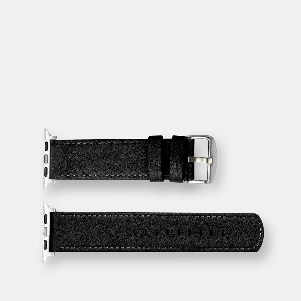 Luxury Nappa Leather Apple Watch Band Straps – Black