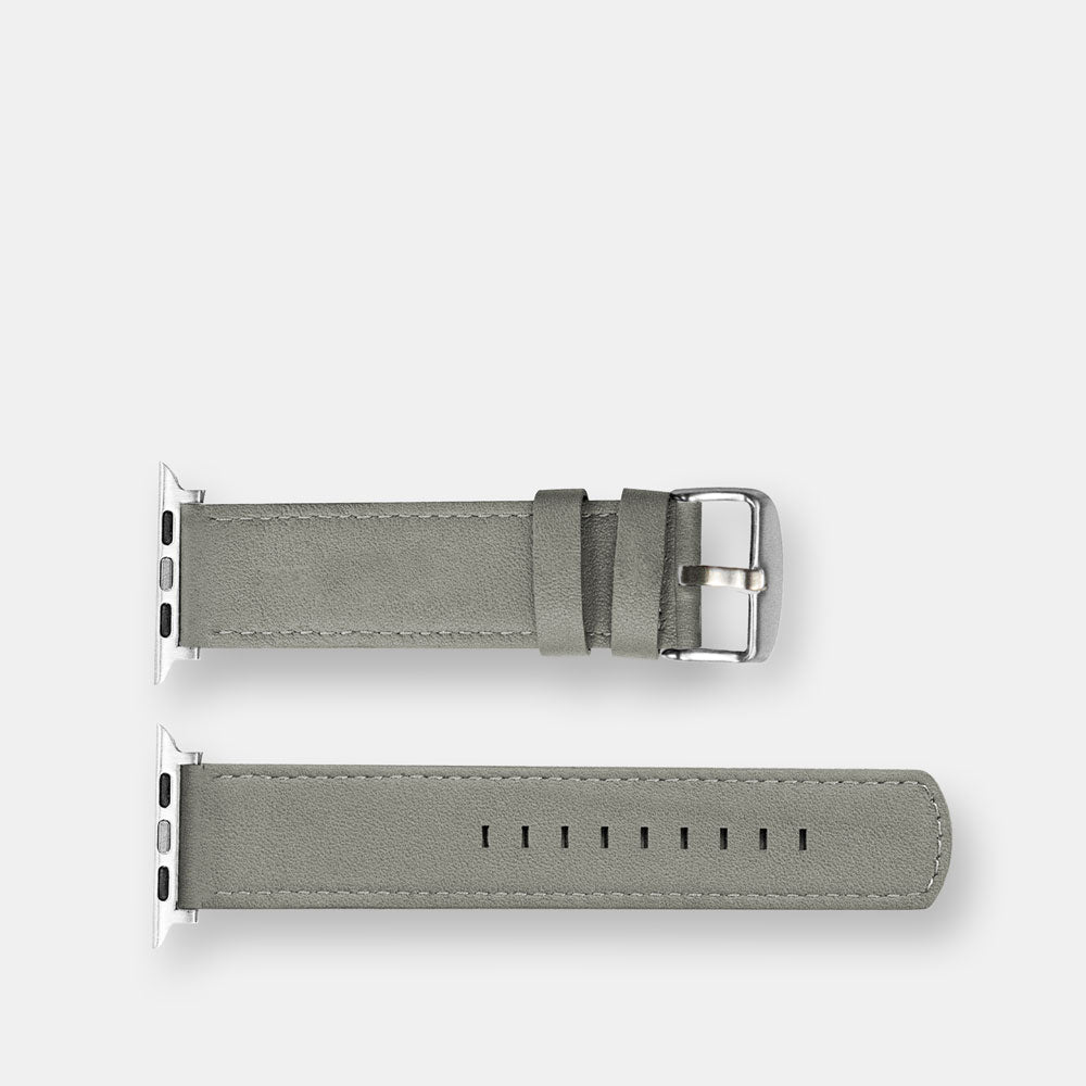 Luxury Nappa Leather Apple Watch Band Straps – Grey