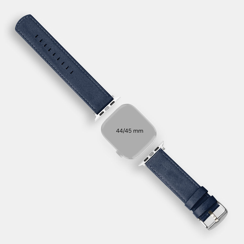 Luxury Nappa Leather Apple Watch Band Straps – Navy Blue