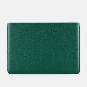 Luxury Leather Macbook Pro 15" Sleeve - Avocado Green and Orange