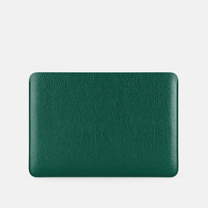 Leather iPad Sleeve - Avocado Green and Orange