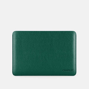 Leather iPad 10.9" Sleeve - Avocado Green and Orange