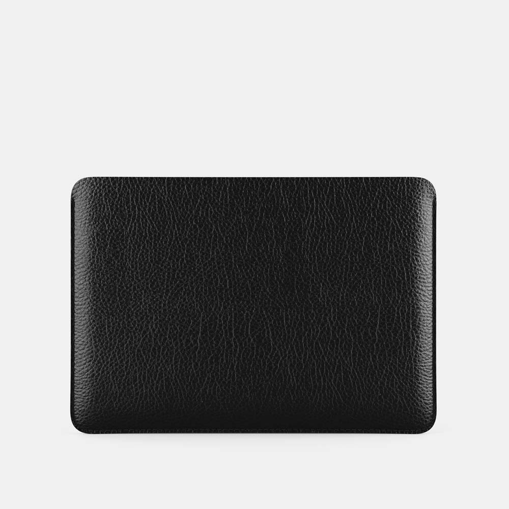 Leather iPad Air 10.9" Sleeve - Black and Black - RYAN London