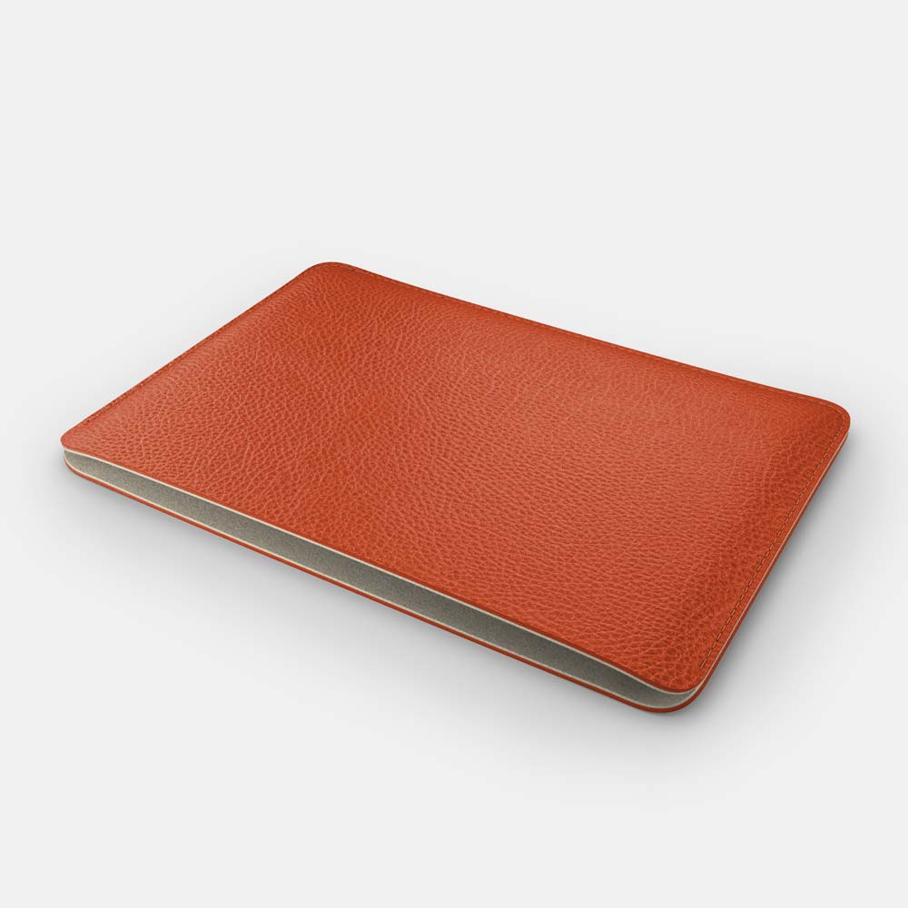 Leather iPad Sleeve - Orange and Beige - RYAN London