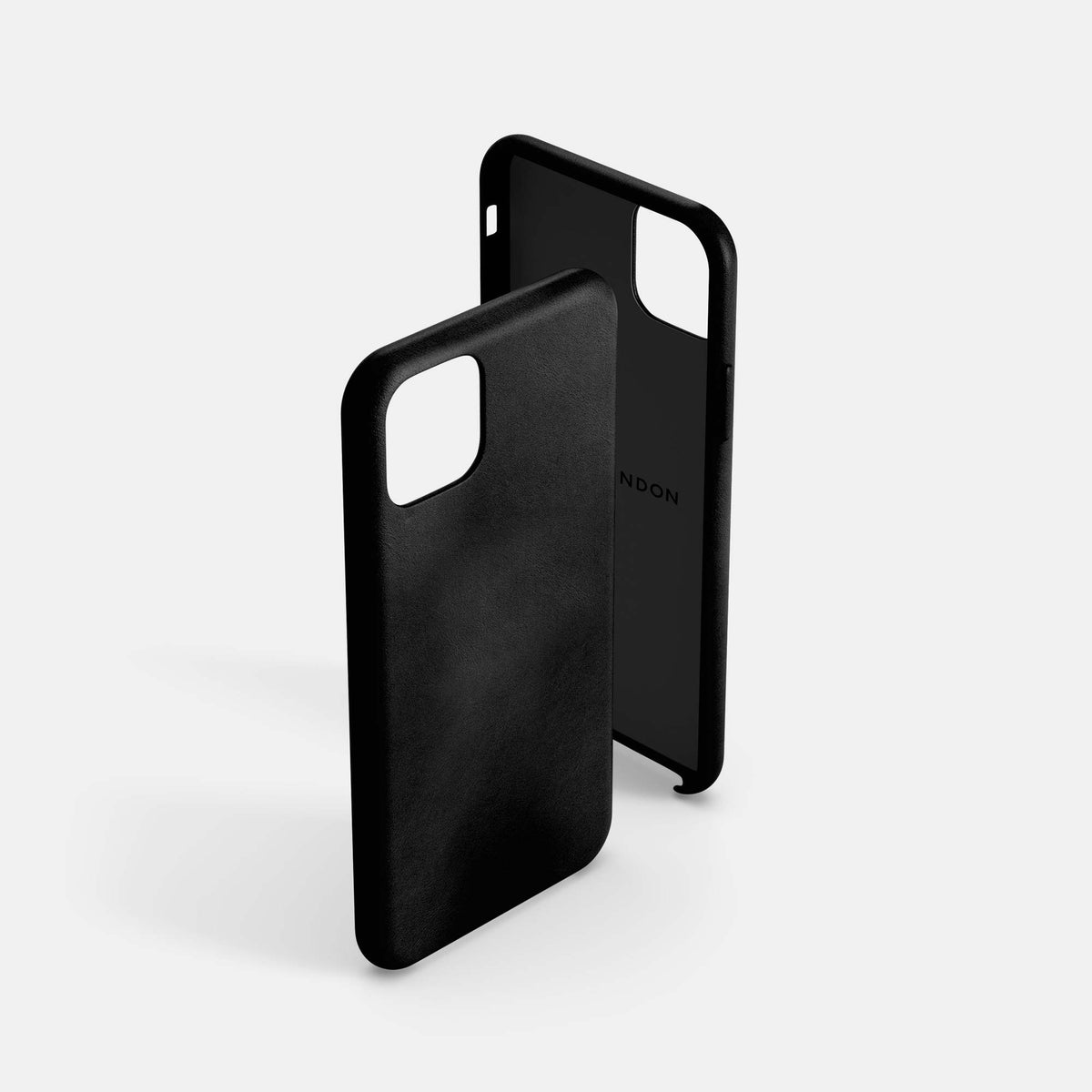 Leather iPhone 12 Pro Max Shell Case - Black - RYAN London