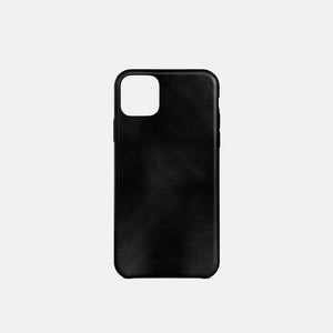 Leather iPhone 12 Pro Max Shell Case - Black