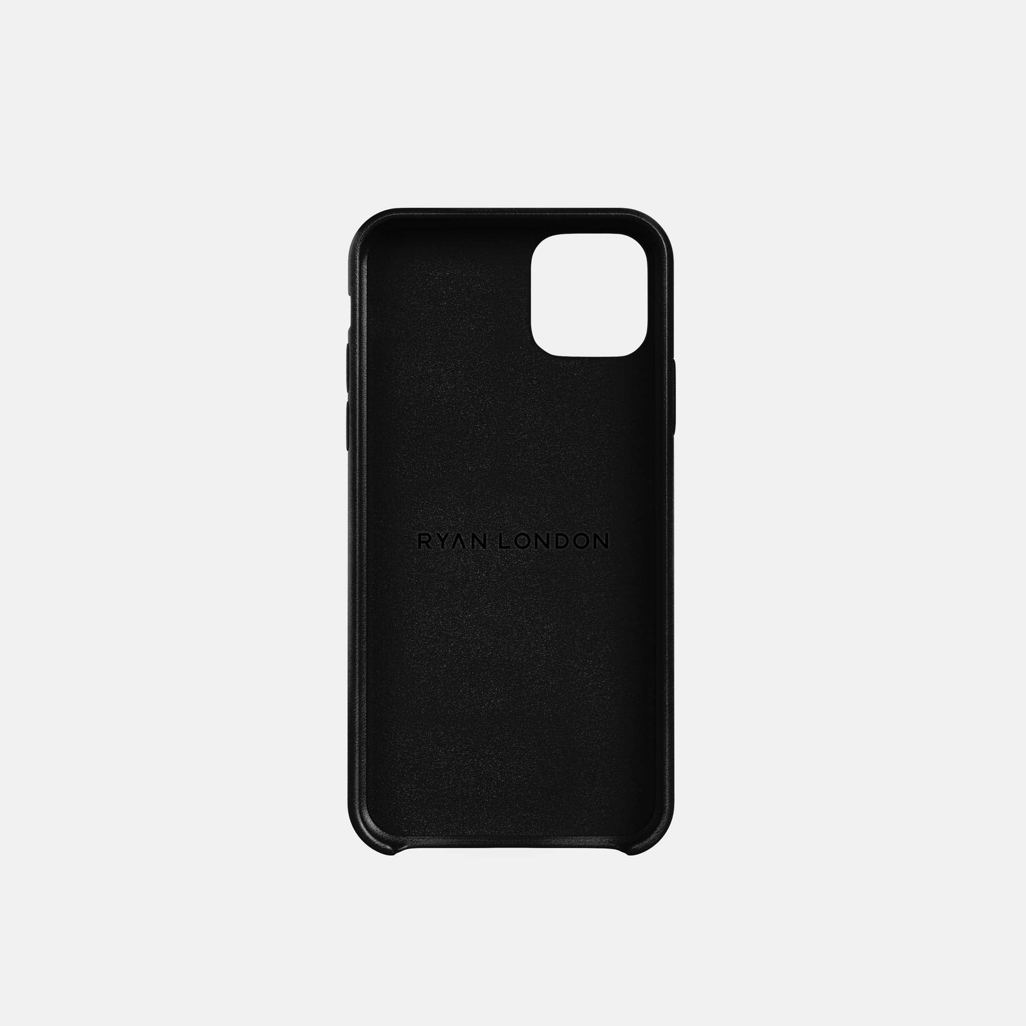 Leather iPhone 12 Shell Case - Black - RYAN London