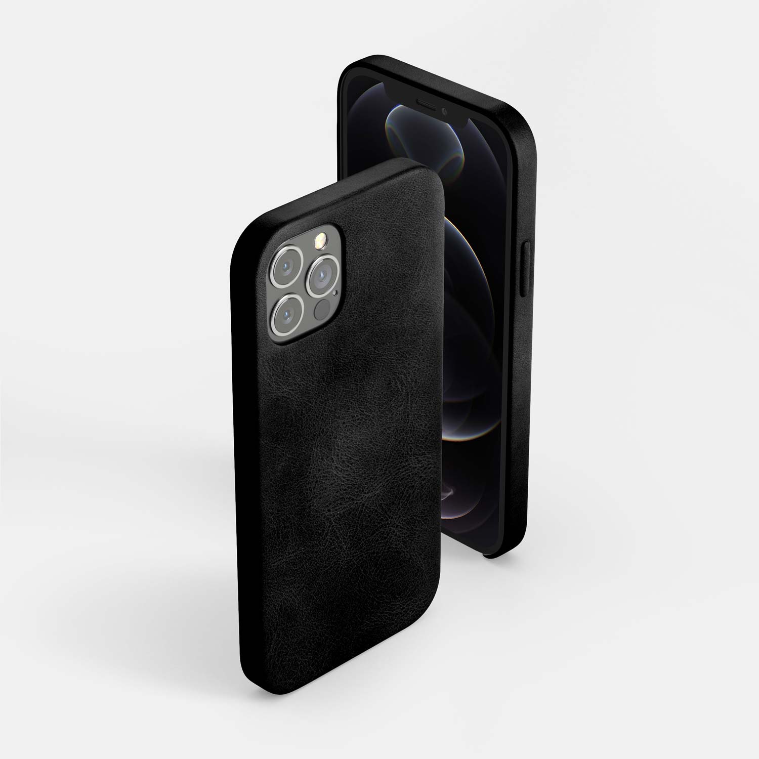 Leather iPhone 12 mini Shell Case - Black - RYAN London