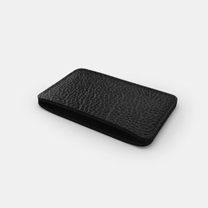 Leather Slim Cardholder - Black and Black