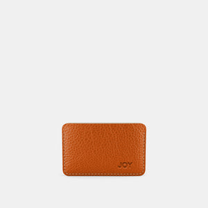 Leather Slim Cardholder - Orange and Beige