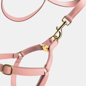 Leather Dog Harness - Pink