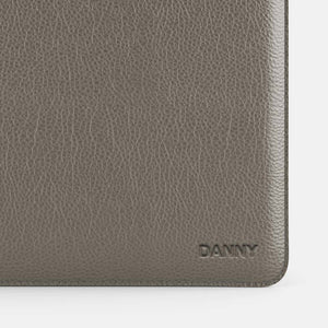 Luxury Leather Macbook Pro 14" Sleeve - Grey and Grey