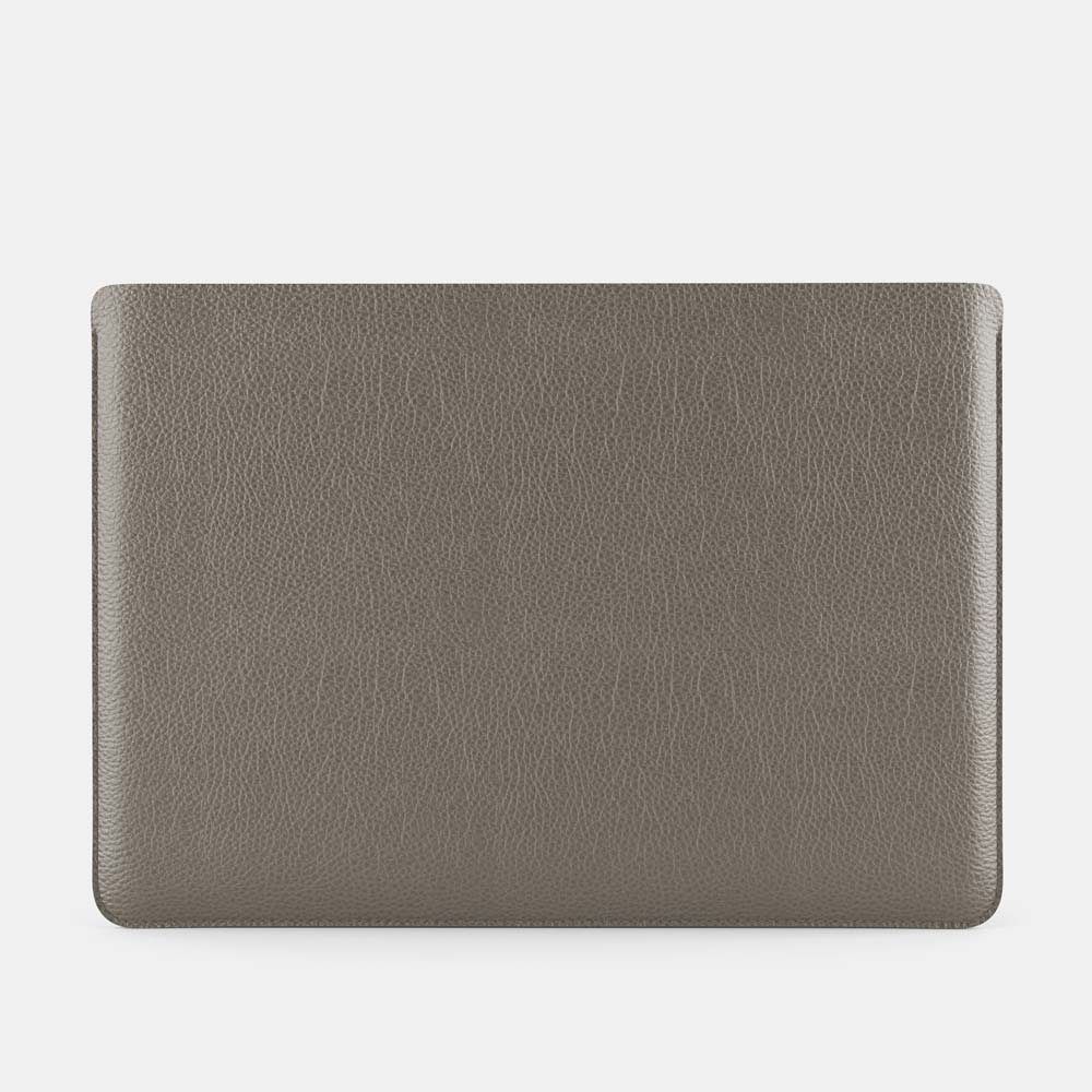 Luxury Leather Macbook Pro 13" Sleeve - Grey and Grey - RYAN London