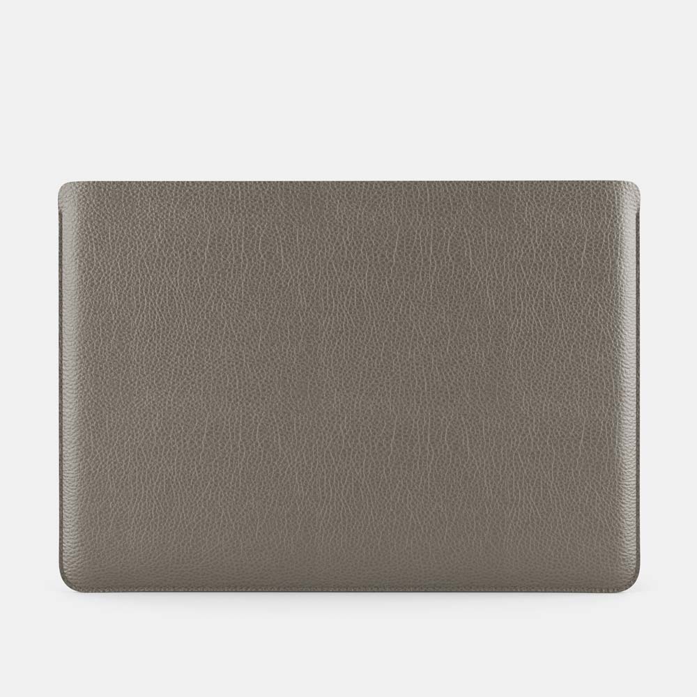 Luxury Leather Macbook Pro 14" Sleeve - Grey and Grey - RYAN London