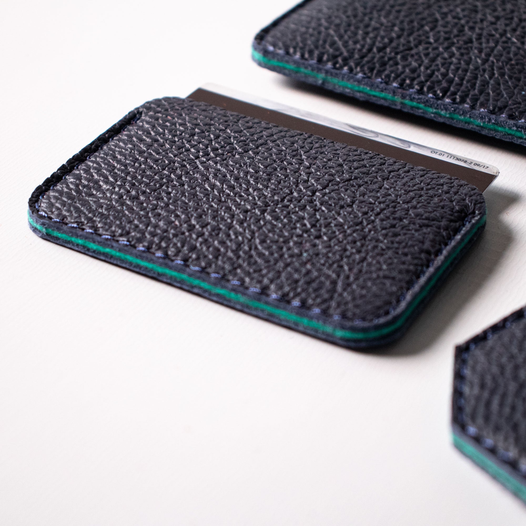 Slim Cardholder - Navy and Mint - RYAN London