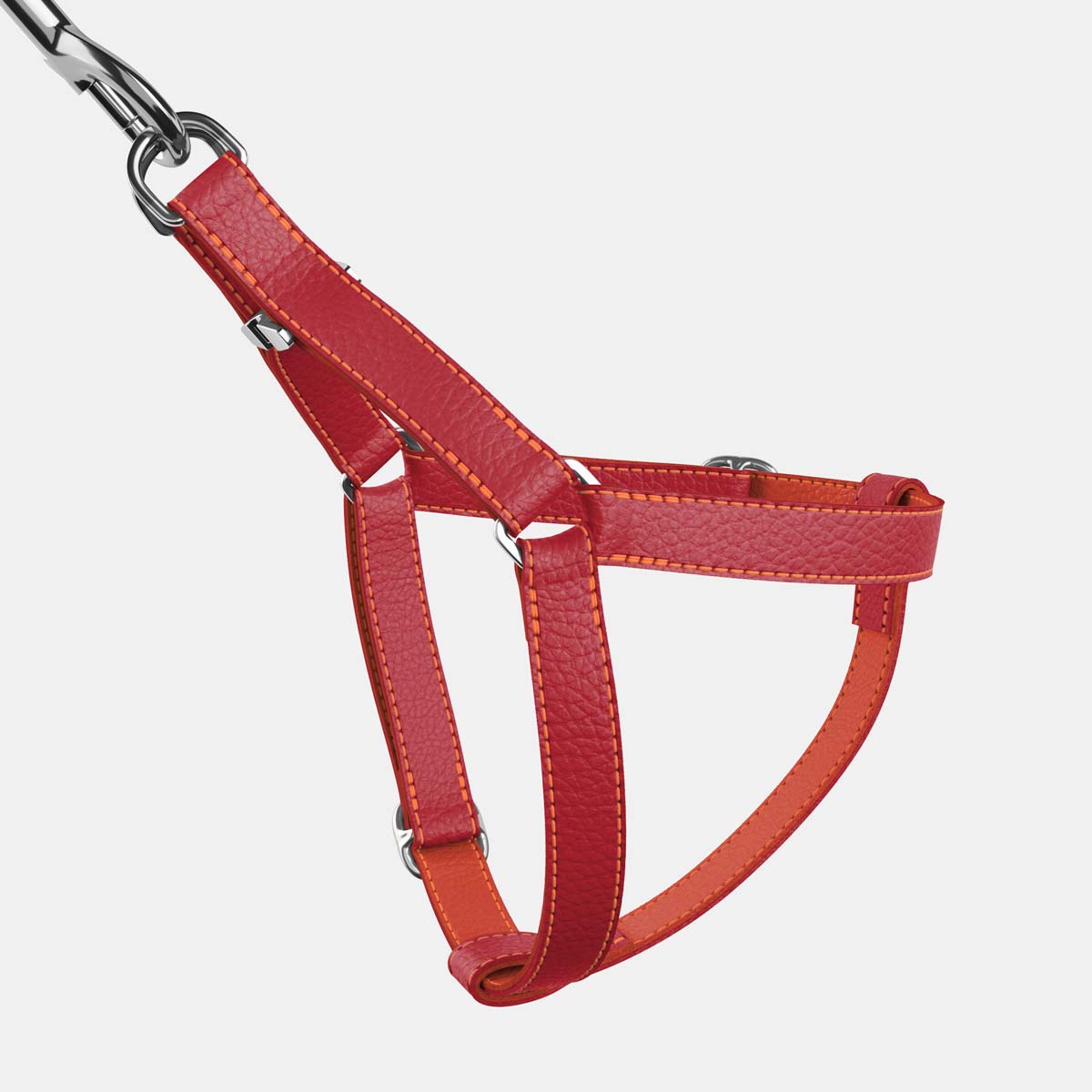 Leather Dog Harness - Red and Coral - RYAN London