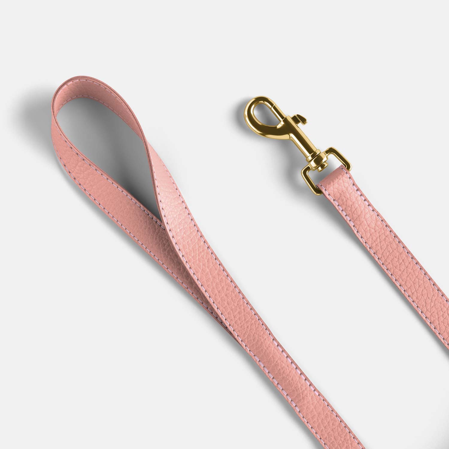 Leather Dog Lead - Grey and Coral