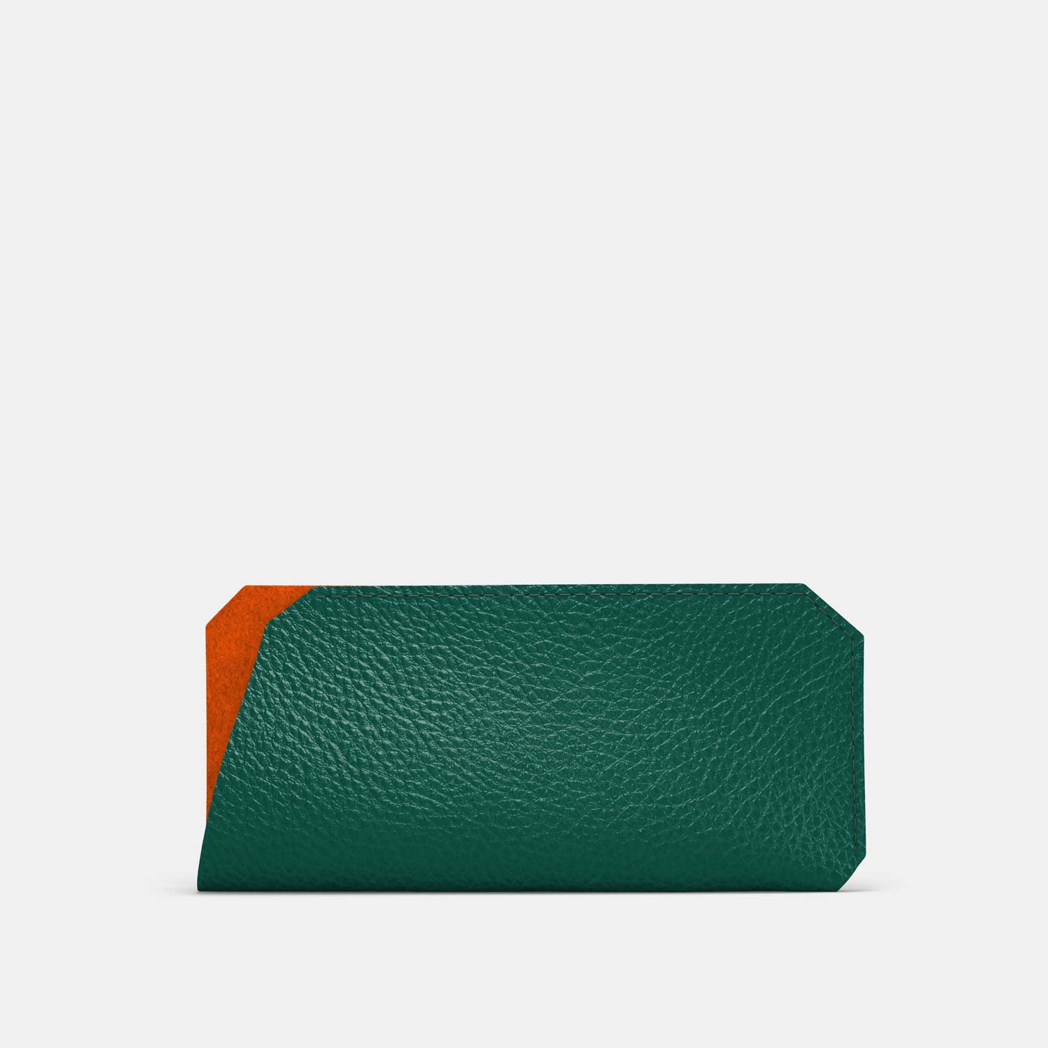 Leather Sunglasses Case - Avocado Green and Orange - RYAN London