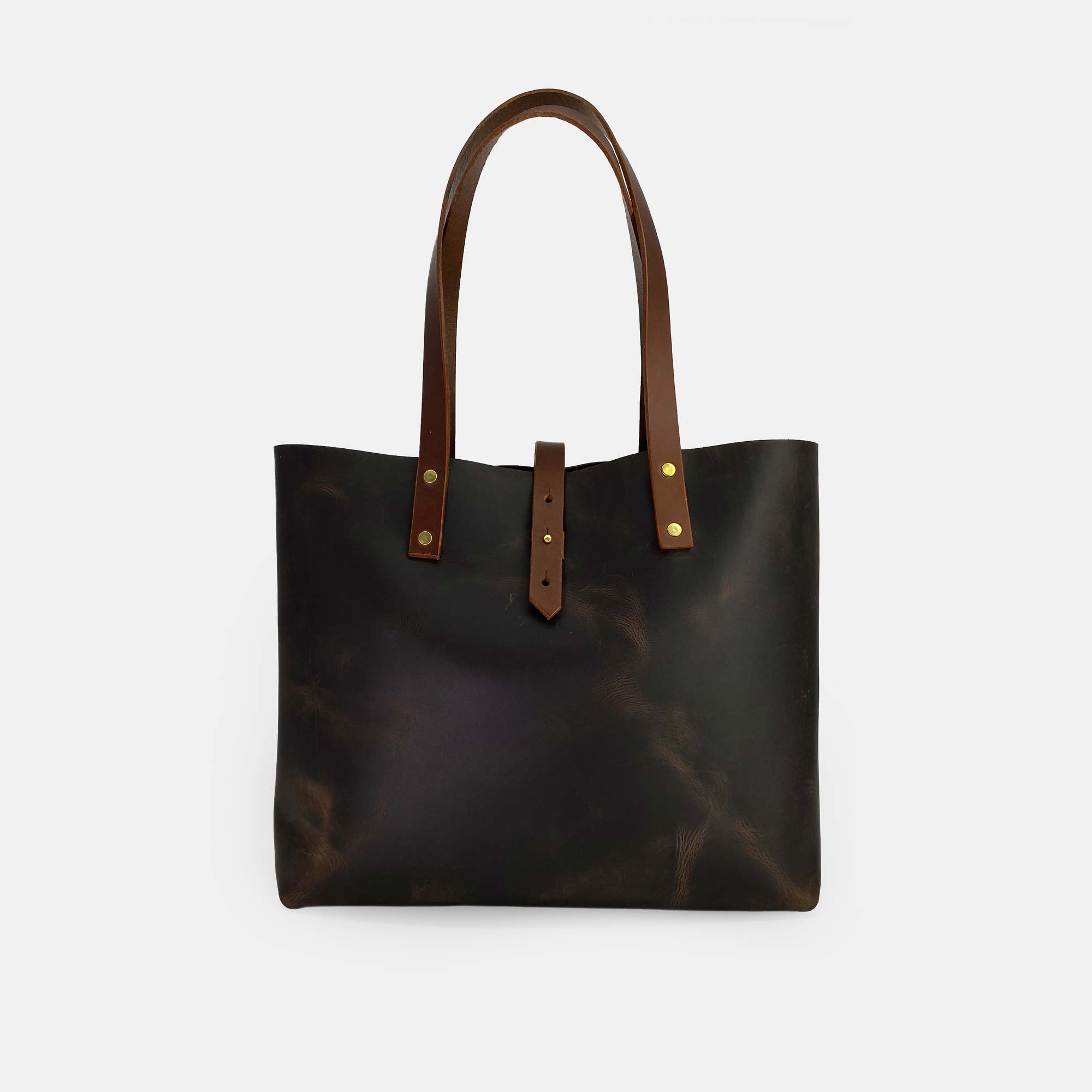 Leather Tote Bag - Dark Brown - RYAN London