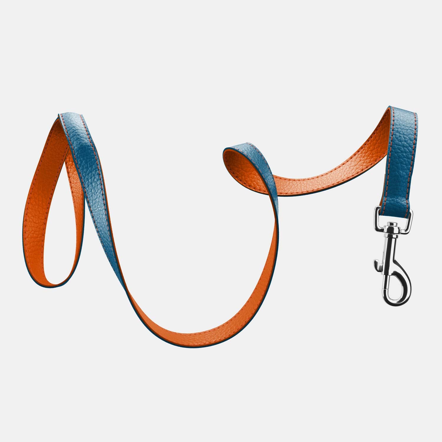 Leather Dog Lead - Blue and Orange - RYAN London