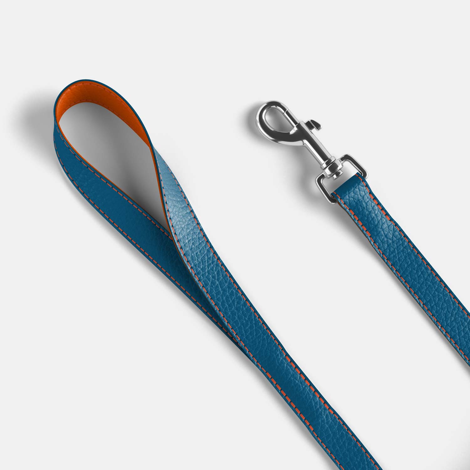 Leather Dog Lead - Blue and Orange - RYAN London