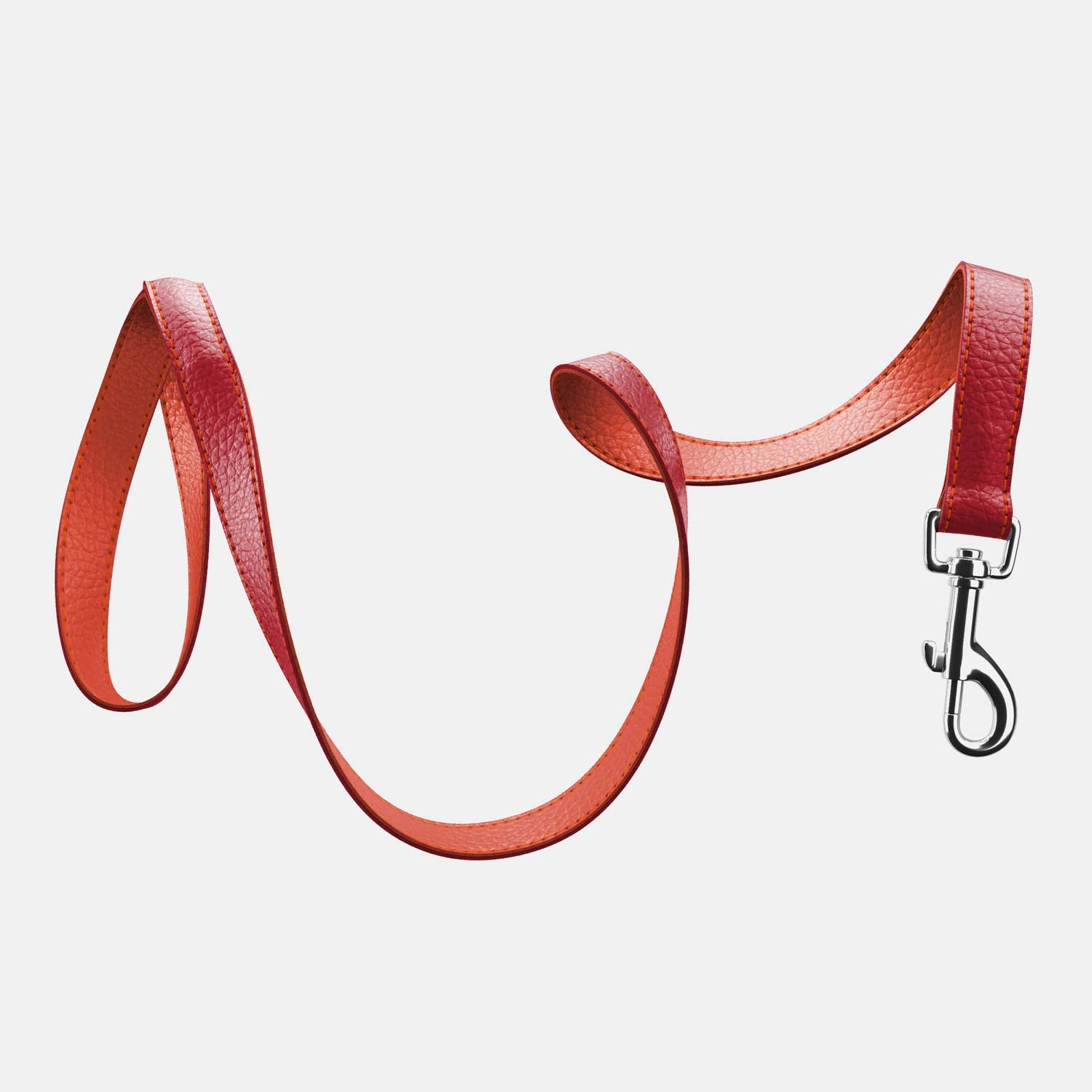 Leather Dog Lead - Red and Coral - RYAN London