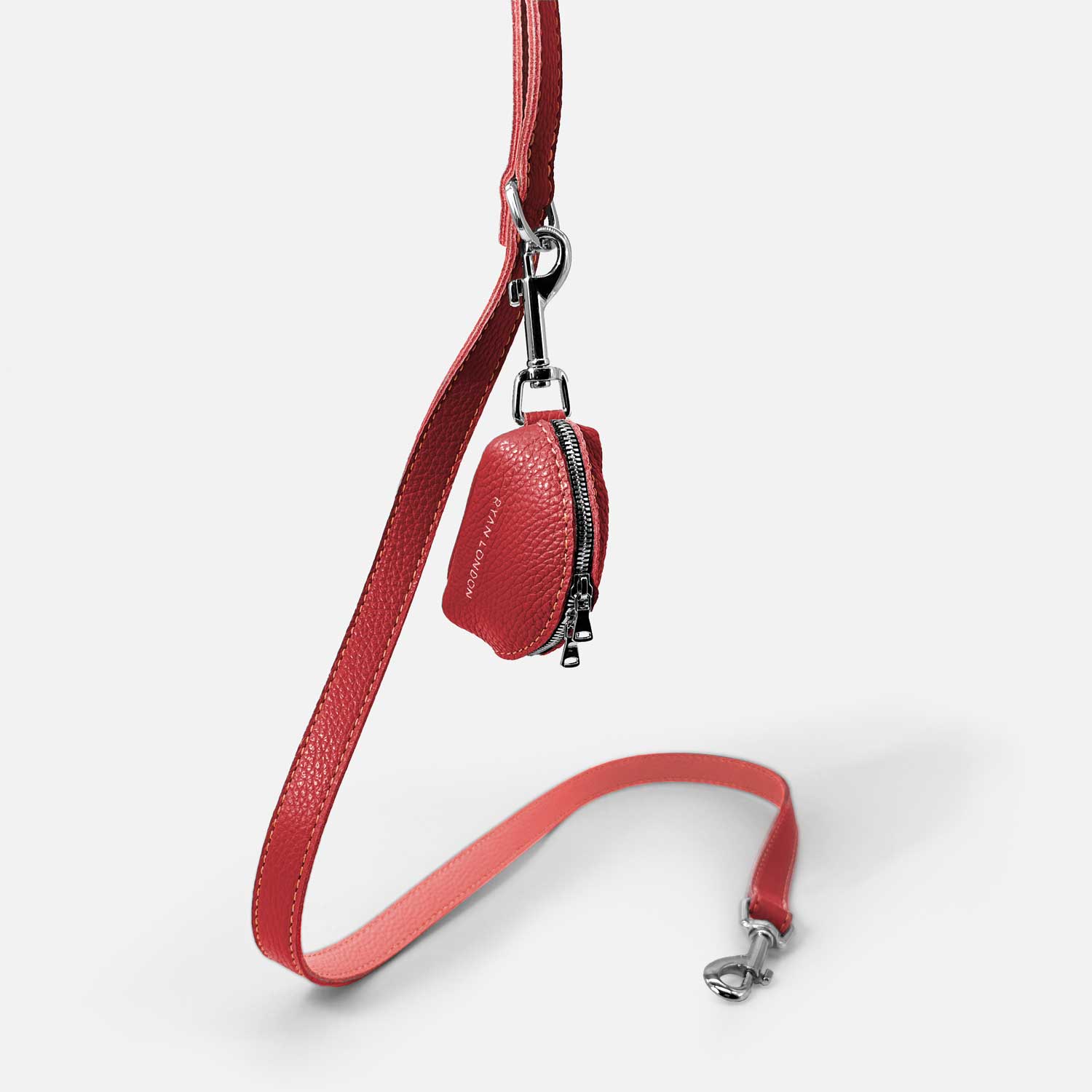 Leather Dog Poop Bag Holder - Red - RYAN London 