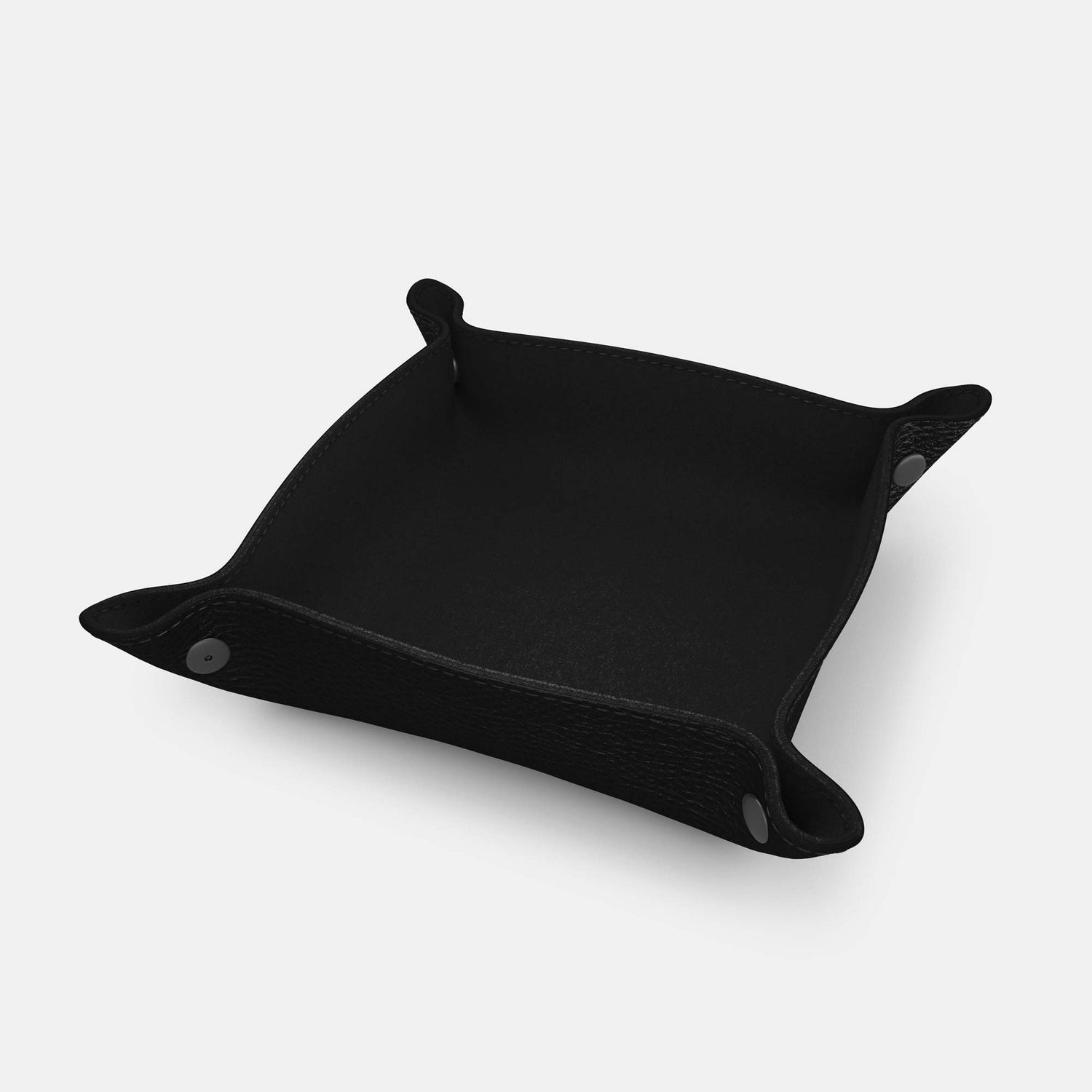 Leather Catch-all Tray - Black and Black - RYAN London