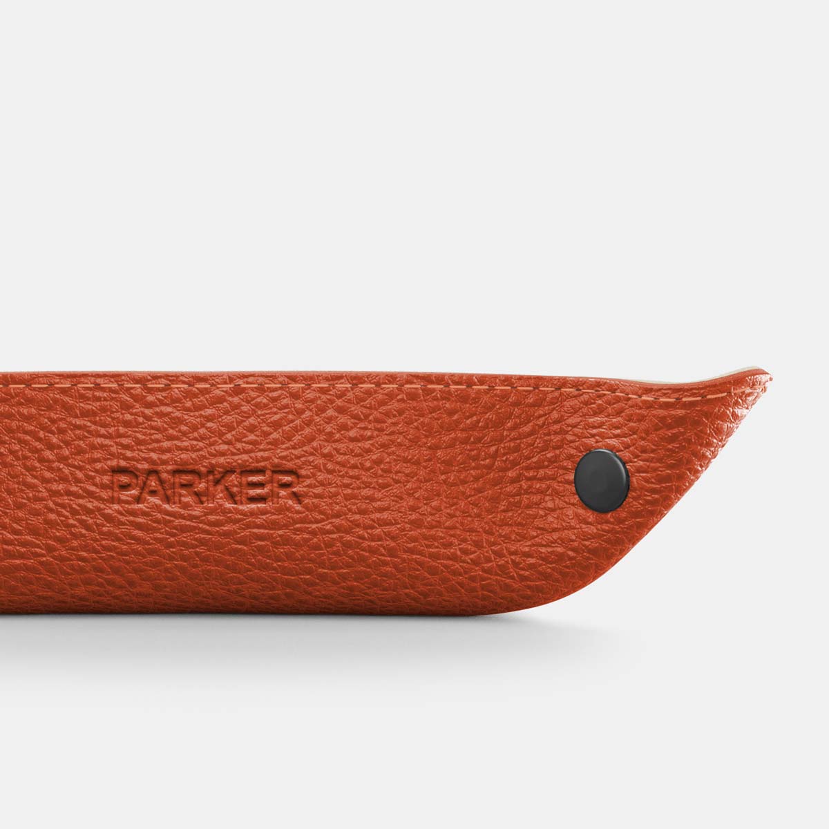 Leather Pencil Case - Orange and Beige - RYAN London