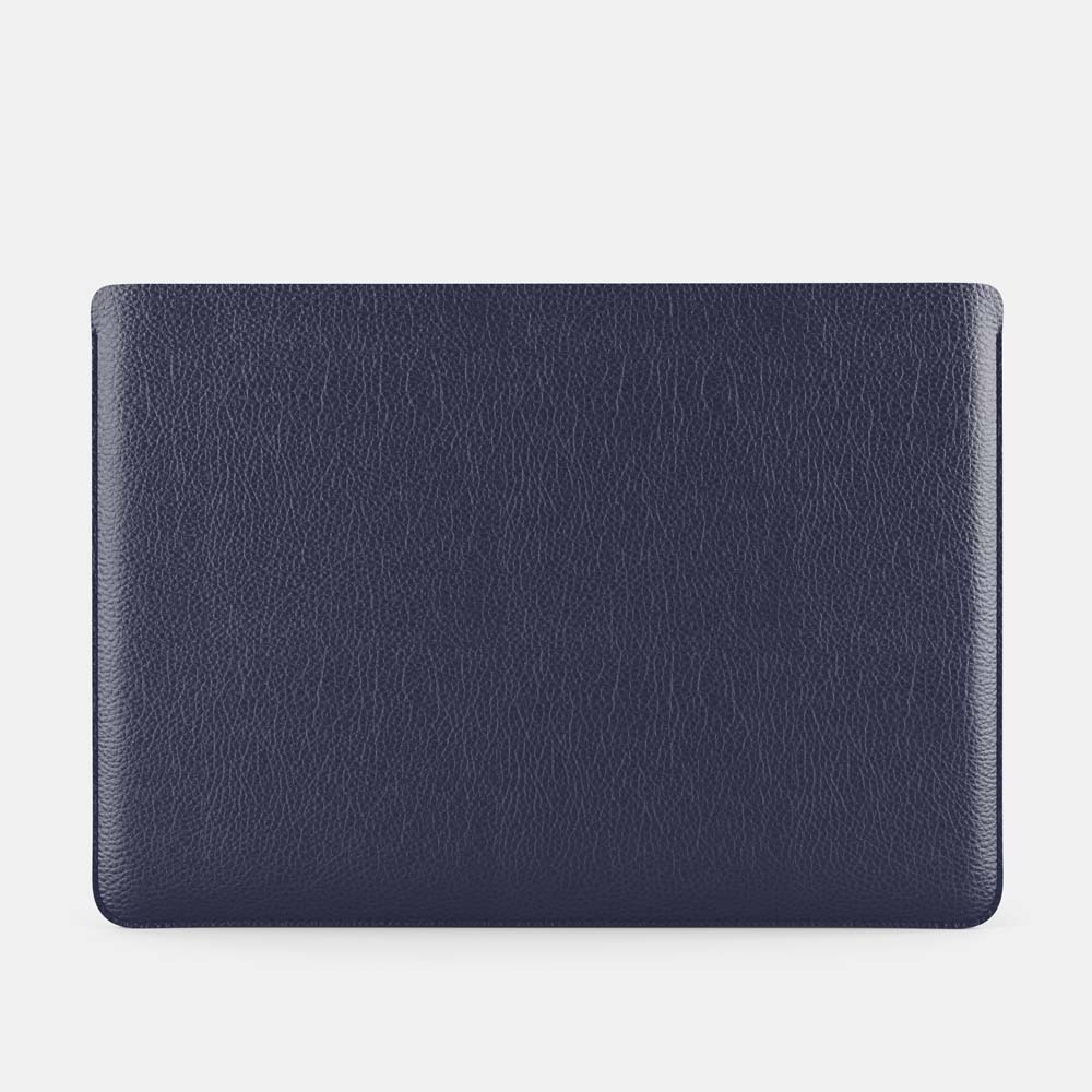 Luxury Leather Macbook Pro 14" Sleeve - Navy Blue and Mint - RYAN London