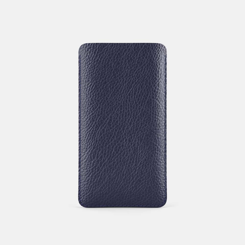 Leather iPhone 13 Pro Sleeve - Navy Blue and Mint - RYAN London