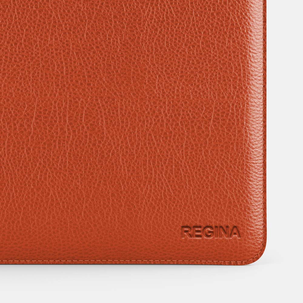 Luxury Leather Macbook Air 13&quot; Sleeve - Orange and Beige - RYAN London