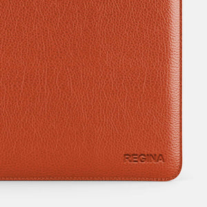 Luxury Leather Macbook Air 13" Sleeve - Orange and Beige