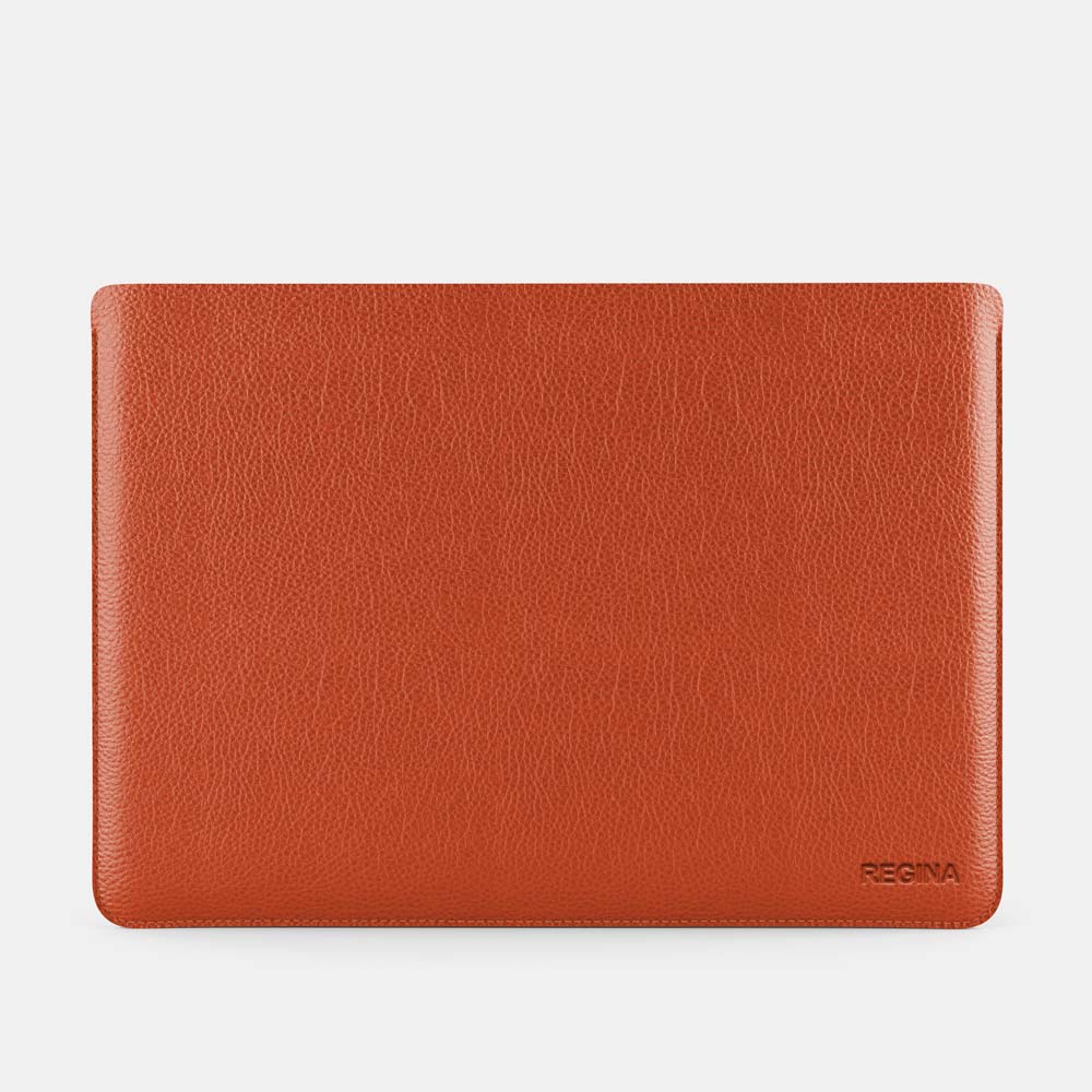 Luxury Leather Macbook Air 13" Sleeve - Orange and Beige - RYAN London